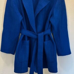 J.Crew Royal Blue 100% Wool Belted Coat